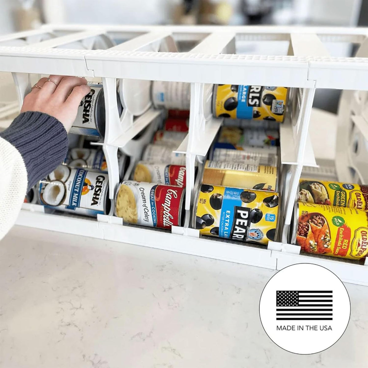 Shelf Reliance Cansolidator Pantry - 2-Pack Can Organizer for Pantry, Stackable Soda Can Storage