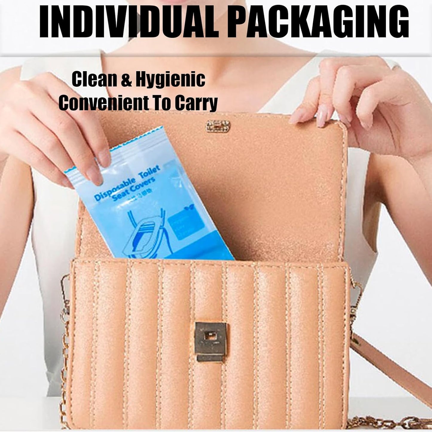 50 Pack Toilet Seat Covers Disposable 16x24 Inch XL Portable Toilet Liners Travel Seat Cover for