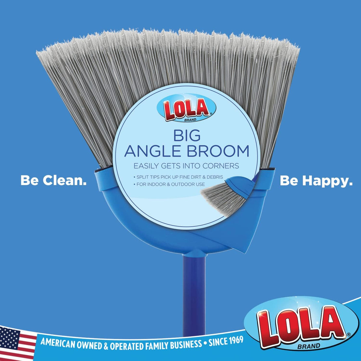 Angle Broom, Indoor, 13" W, Large Style - Made w/Recycled Soda Bottle Bristles & Aluminum, has