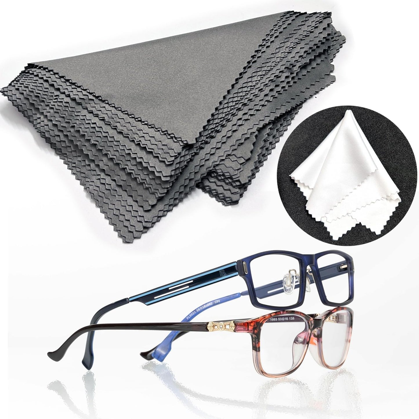 Microfiber Cleaning Cloths (30 Pack), 6x7 Inch – Soft Lens & Glasses Cleaning Cloth for Eyeglasses
