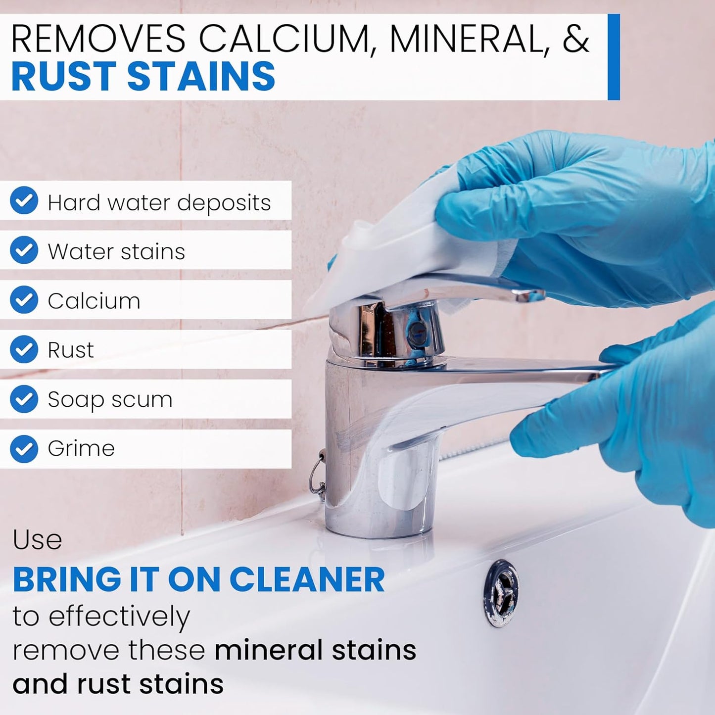 BRING IT ON! CLEANER Water Spot Remover Plus 2 Drill Brushes, Clean Tile, Cleaning Drill Scrub
