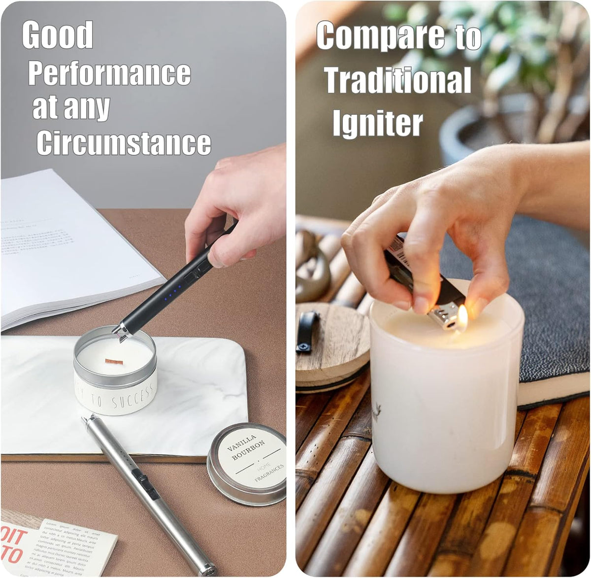 Exquisite Candle Accessories Tool Pack Bag, Rechargeable Electric Lighter, Wick Trimmer, Dipper