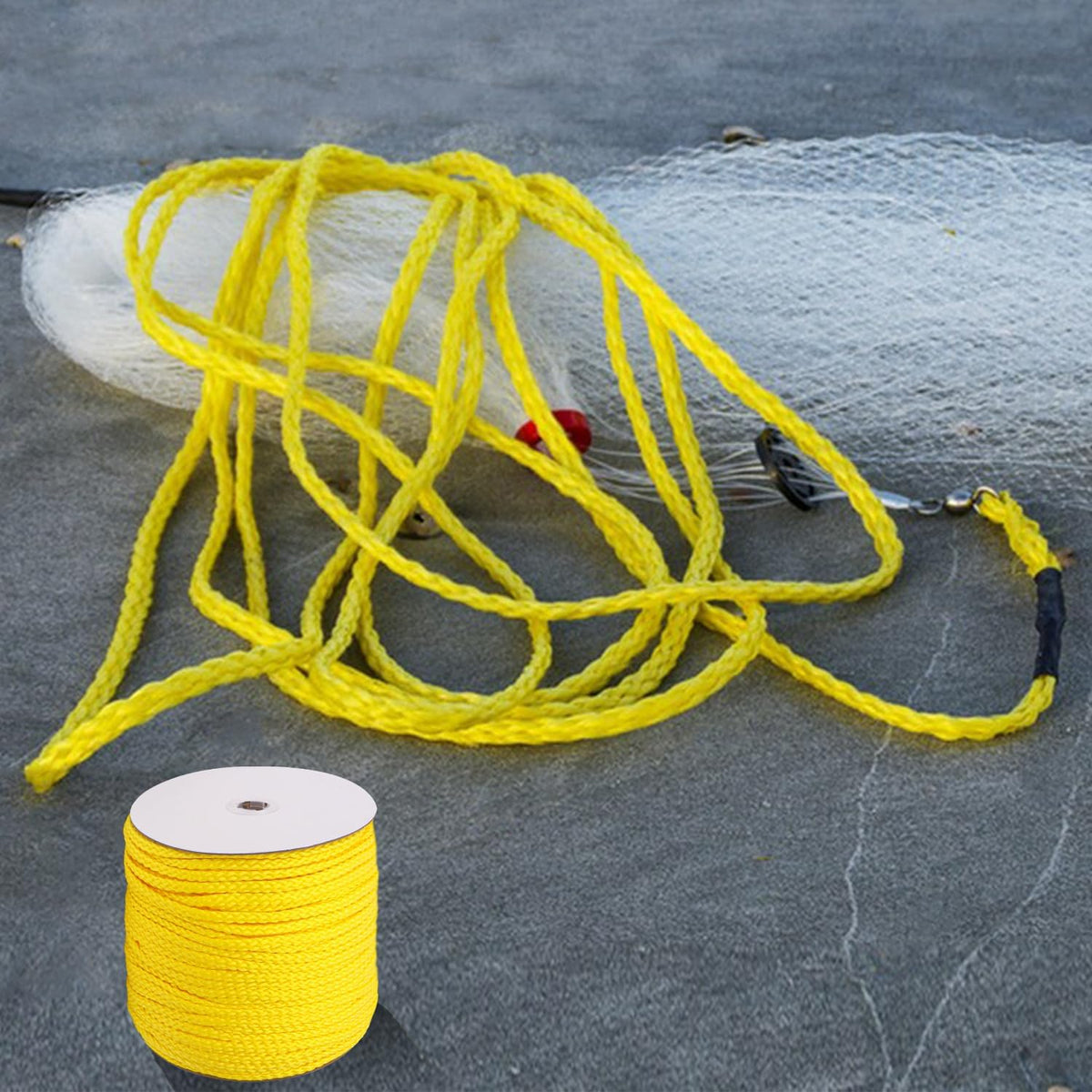 Polypropylene Rope - 1/4 Inch Yellow Nylon Rope, 500 Feet Long - Ideal for Tarps, Tie-Downs, Home