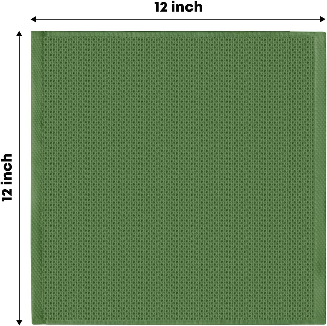 Artoid Mode 100% Cotton Olive Green Waffle Weave Kitchen Dish Cloths, 12x12 Inch Ultra Soft