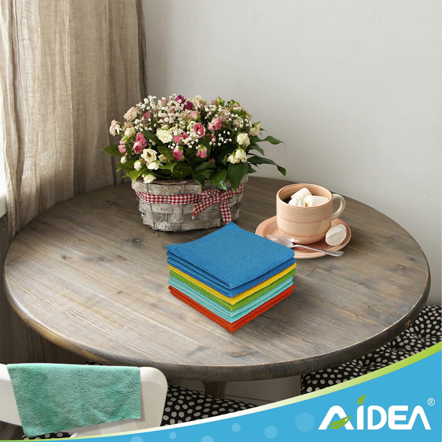AIDEA Microfiber Cleaning Cloth, 20PK, Soft Absorbent Rags, Microfiber Towels for Cars, Kitchen