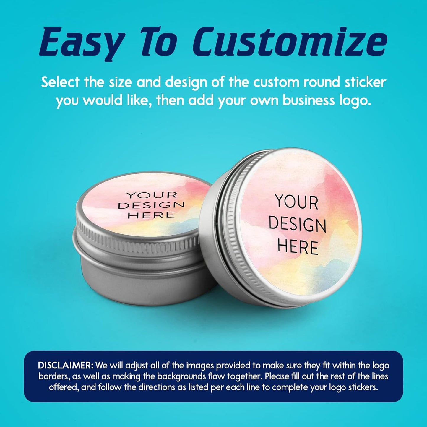 100 Custom Vinyl Stickers - Upload Your own Image, Text, Design, Logo - Personalized Logo Labels