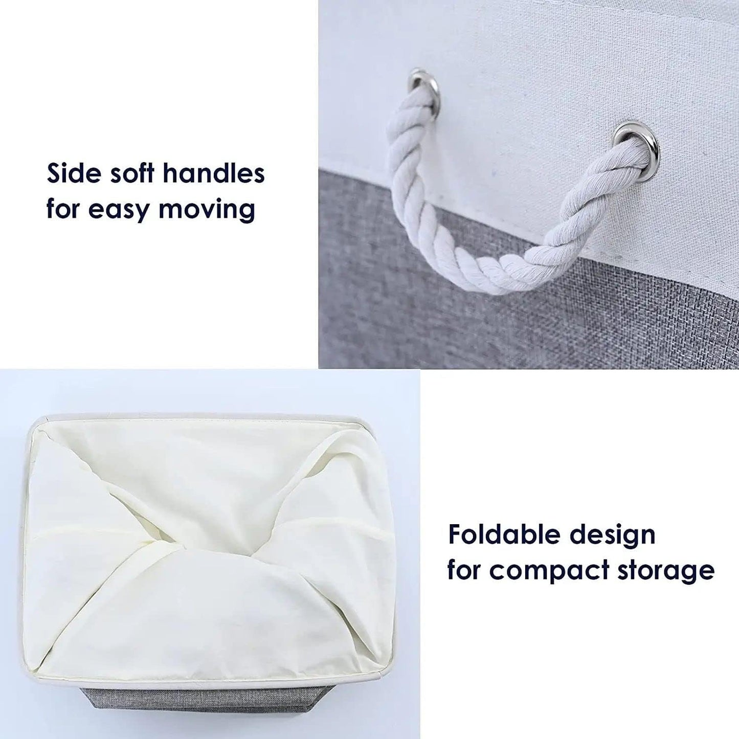 TcaFmac Small Storage Baskets for Shelf 6 Pack Canvas Storage Basket with Handles Fabric Storage