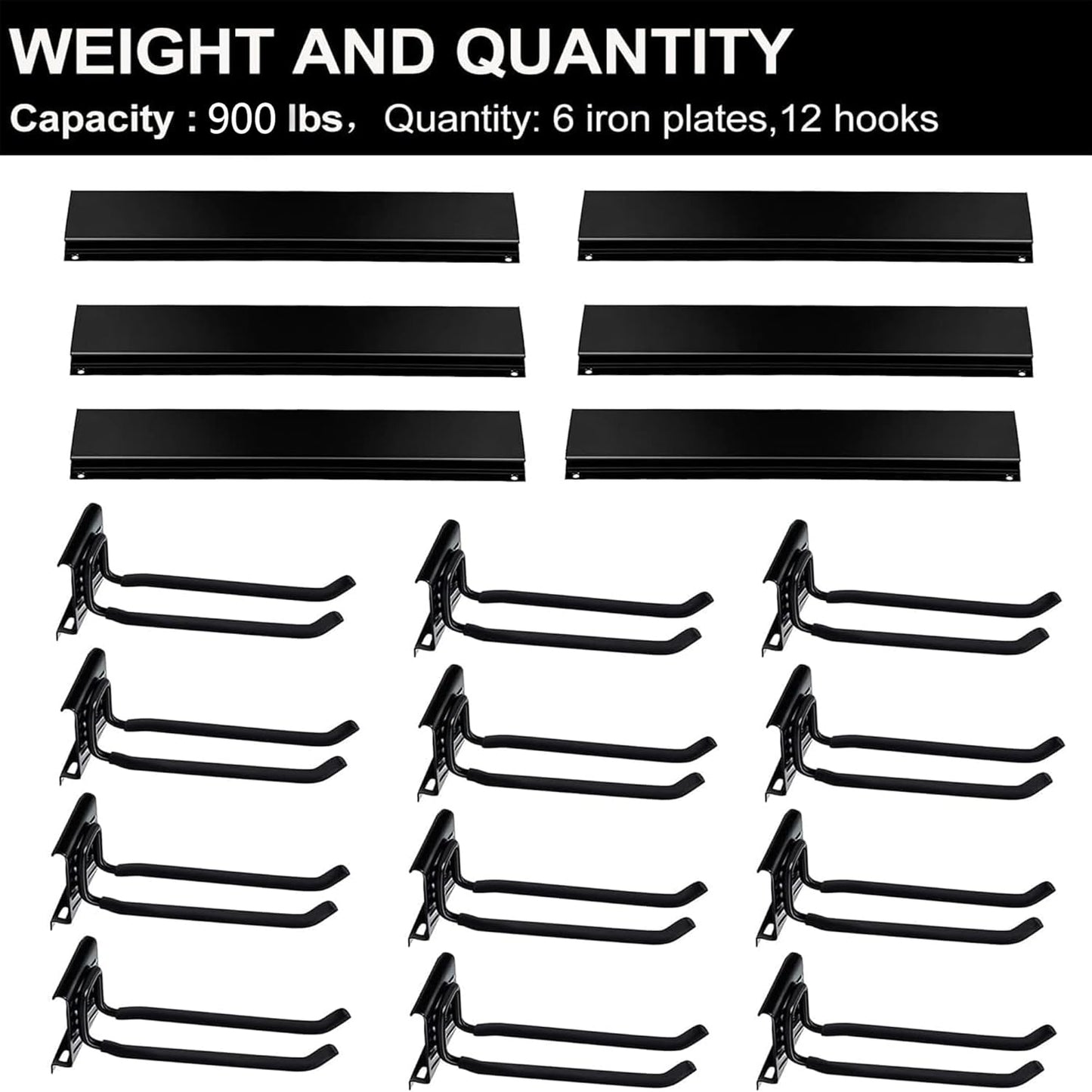 Wallmaster Garage Storage Organization Wall Mount, Garden Tool Rack Organizer Heavy Duty Folding