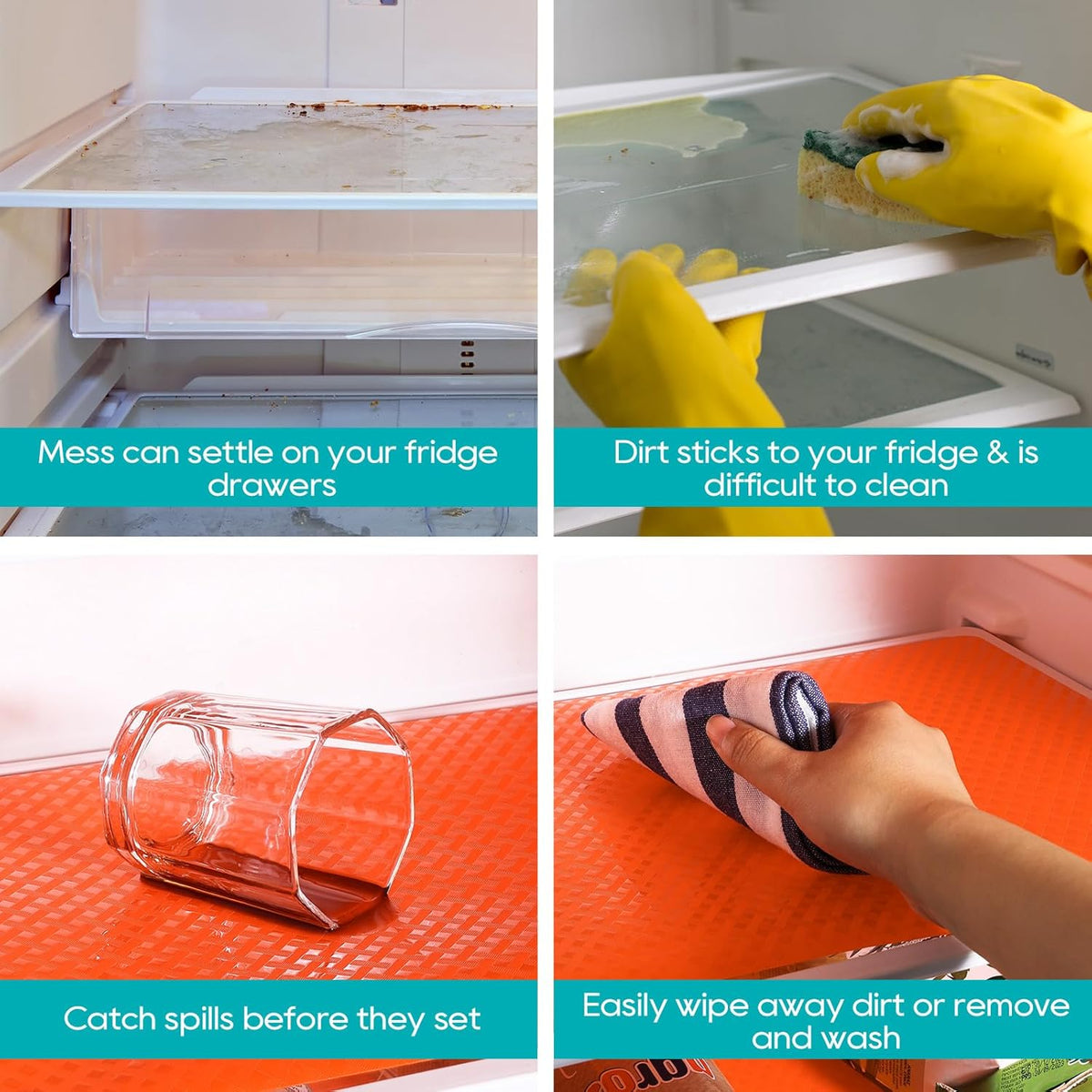 Shelf Liners for Kitchen Cabinets, Waterproof and Oil-Proof Kitchen Cupboard Liner, Refrigerator