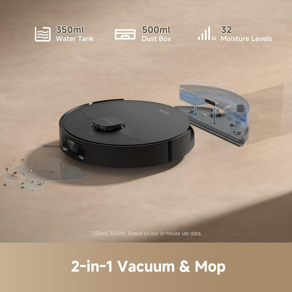DREAME D20 Pro Plus Robot Vacuum, 13,000Pa Suction, DuoBrush for Pet Hair, Corner Cleaning, Self