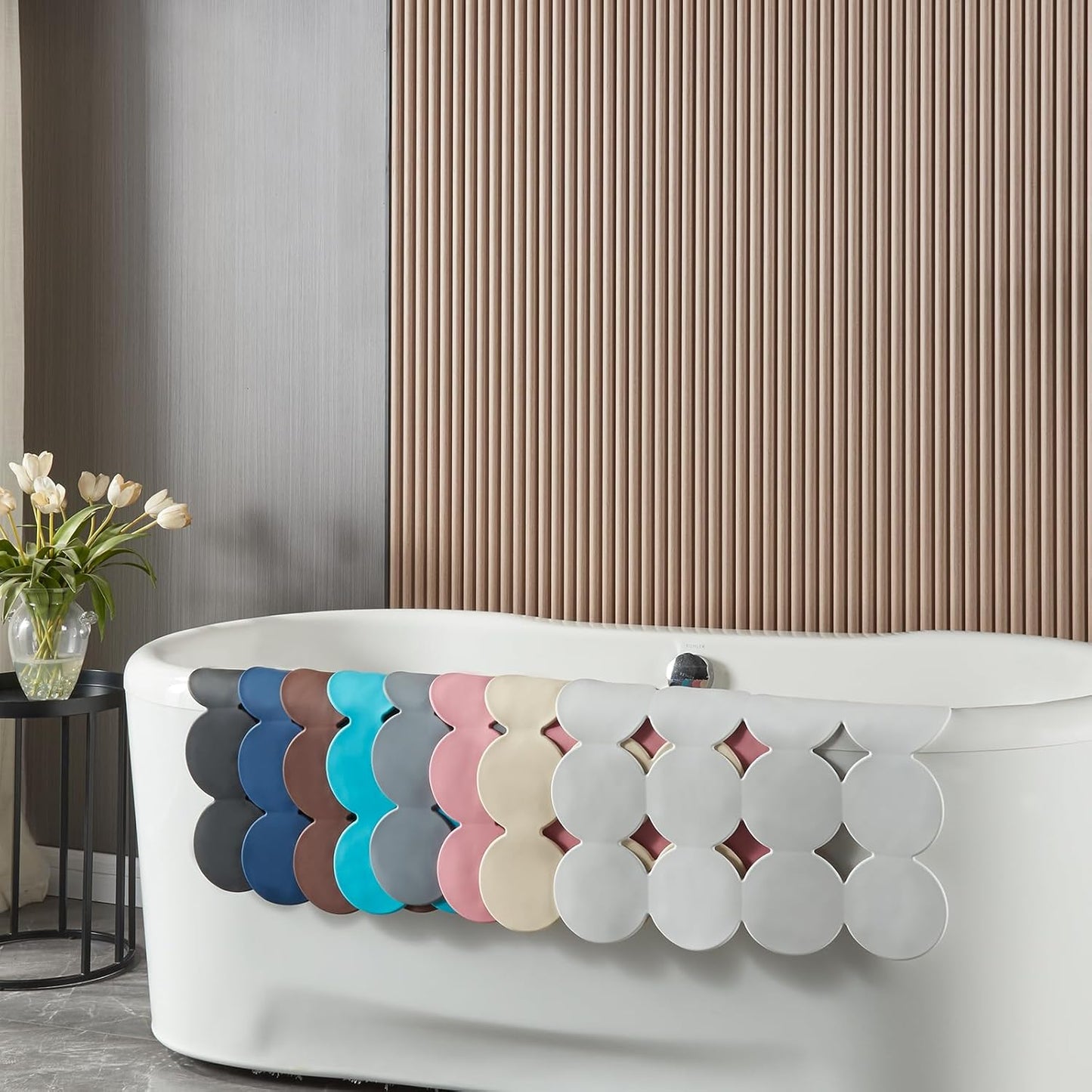 Square Shower Mat Nonslip - Rubber Bathtub Mat with Suction Cups for Inside Shower Bathroom Floor
