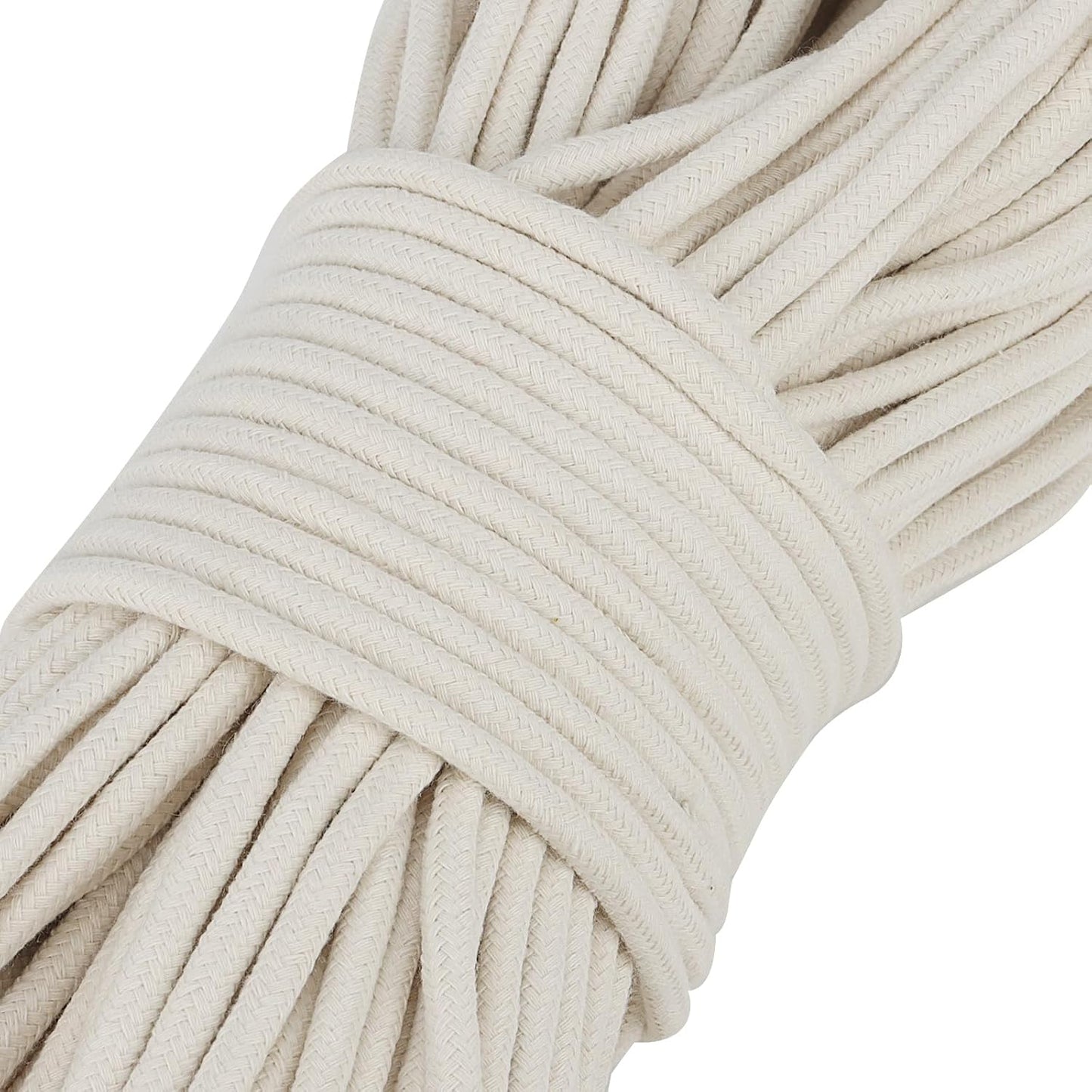 SOUJAP 328 Feet Cotton Clothesline Rope, 1/4 Inch White Cotton Clothesline Rope for DIY Decoration