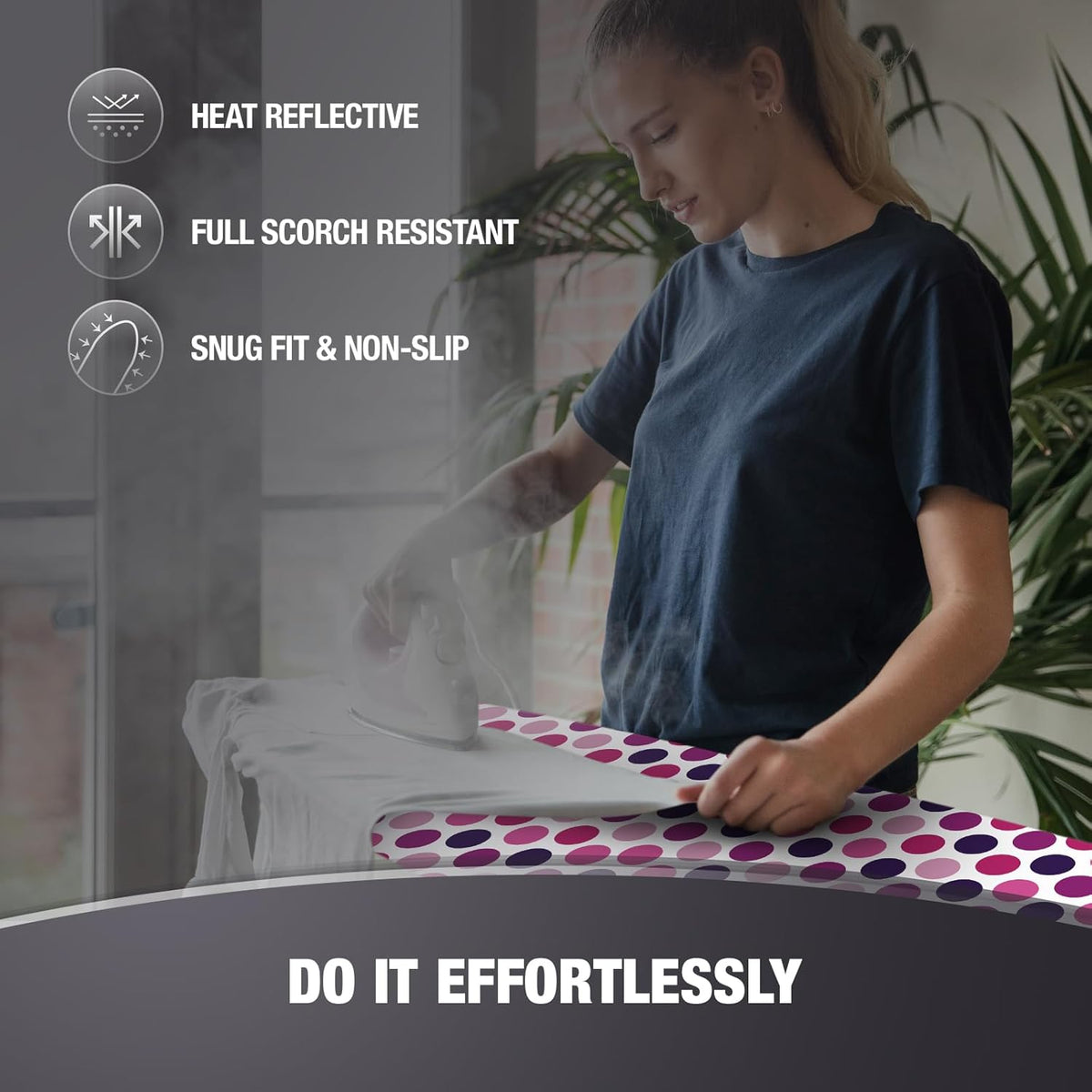 Extra Thick Ironing Board Covers with Pad Standard Size 15x54, Snug Fit Adjustable Drawstring