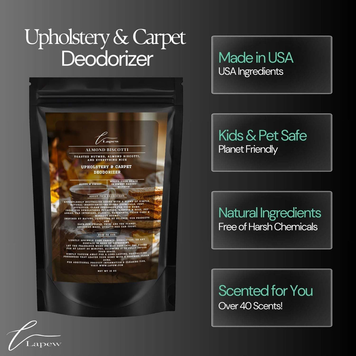 Almond Biscotti Carpet Freshener Powder: Powerful Odor Eliminator for Home, Upholstery Deodorizer