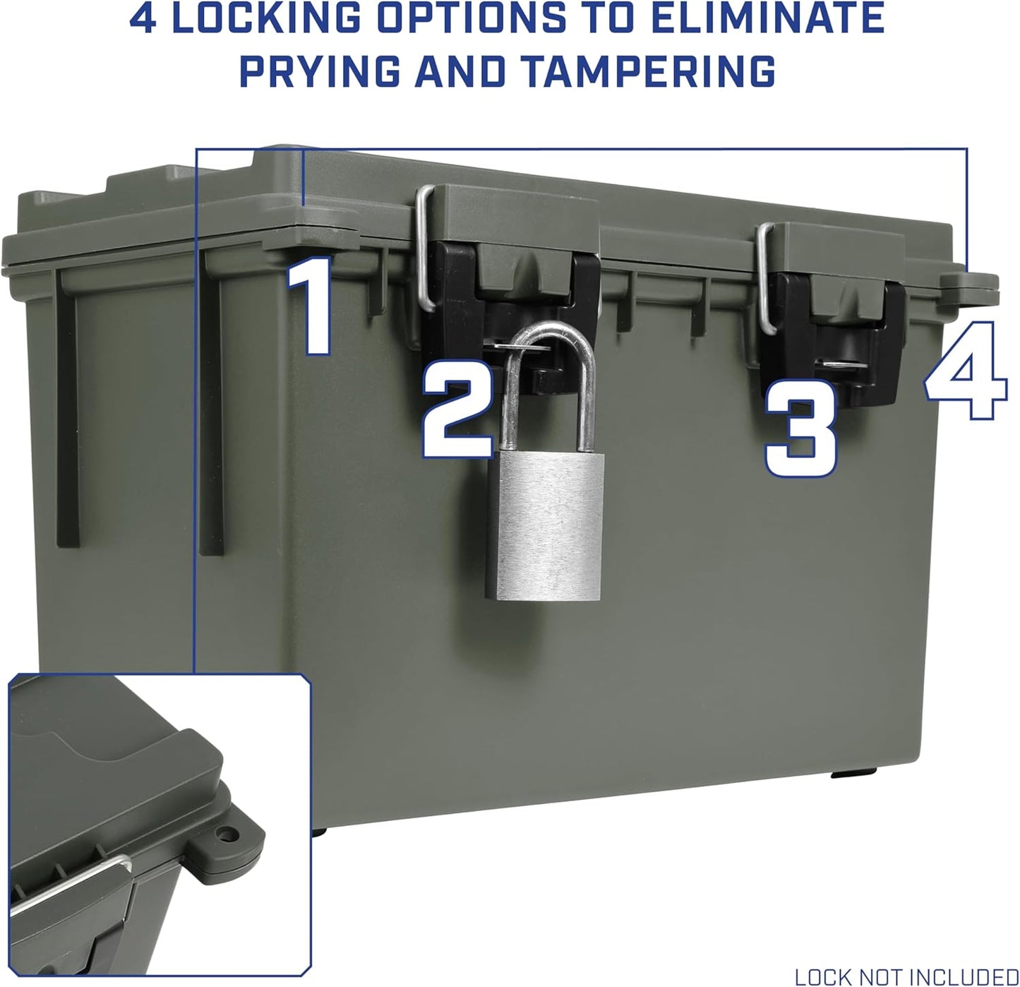 Sheffield 12765 XL Storage Bins With Lids, 4-Pack Stackable Storage Bins, Made in USA, Lockable and