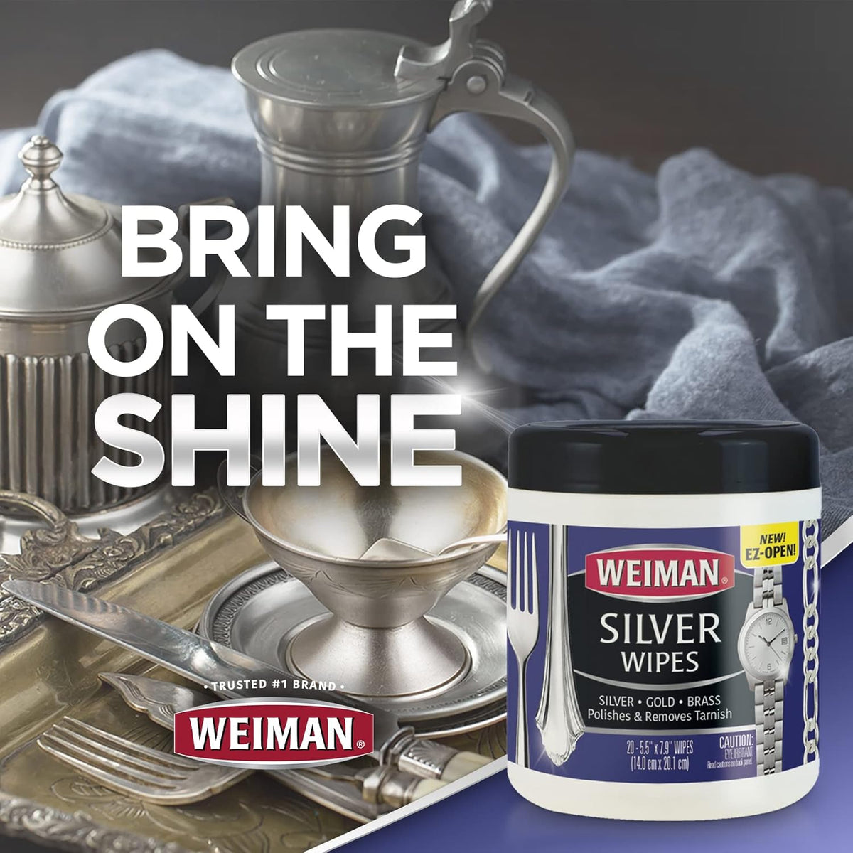 Weiman Jewelry Polish Cleaner, Tarnish Remover Wipes - 40 Count - Use on Silver Jewelry Antique