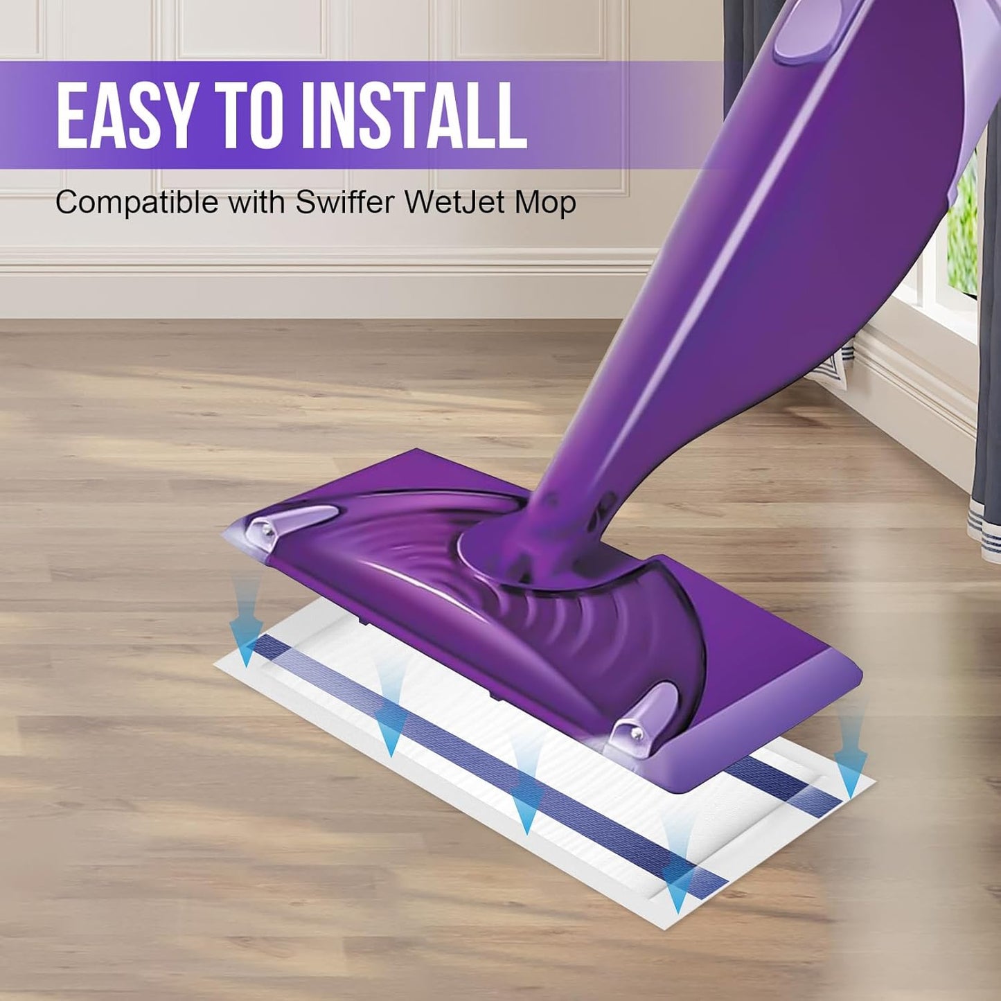 Mopping Pad Refill for Wet Jet Mop, Disposable Multi Surface Wetjet Hardwood Floor Cleaner Spray