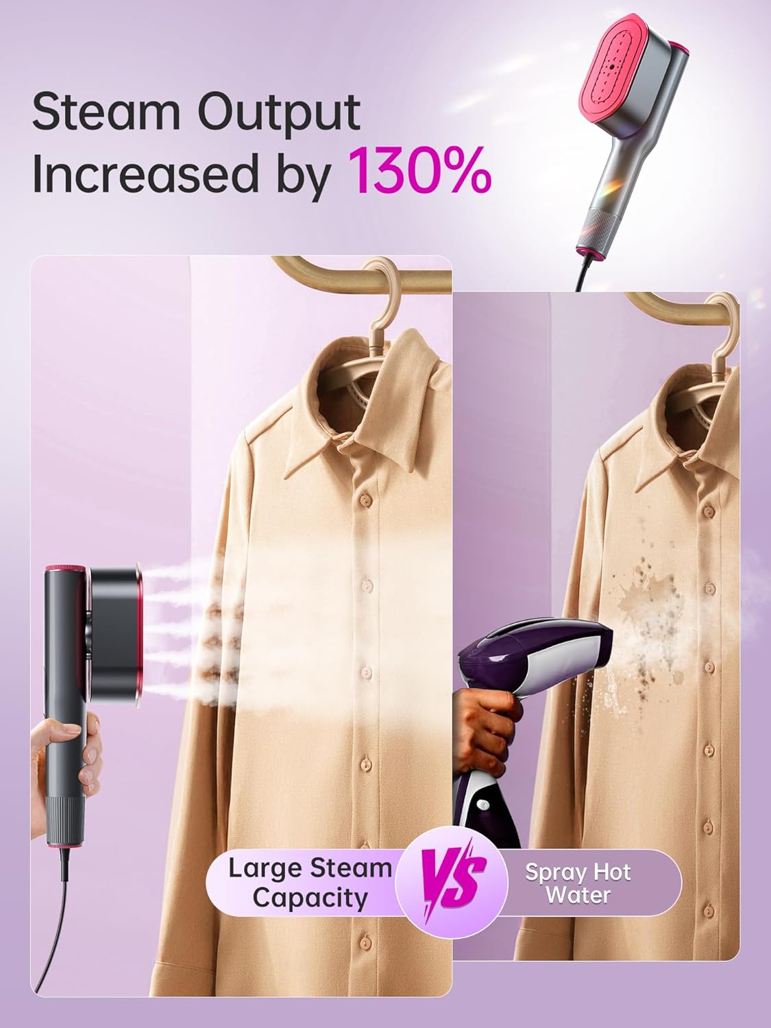DRFLASH 2-in-1 Steamer & Iron for Clothes,15s Fast Heat-up 1200W Portable Handheld Garment