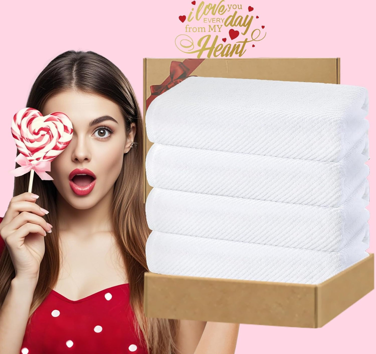 Luxury Bath Towels, Bath Towels Set of 4, Large 30" x 56" - 100% Cotton | Quick Dry | Light Weight