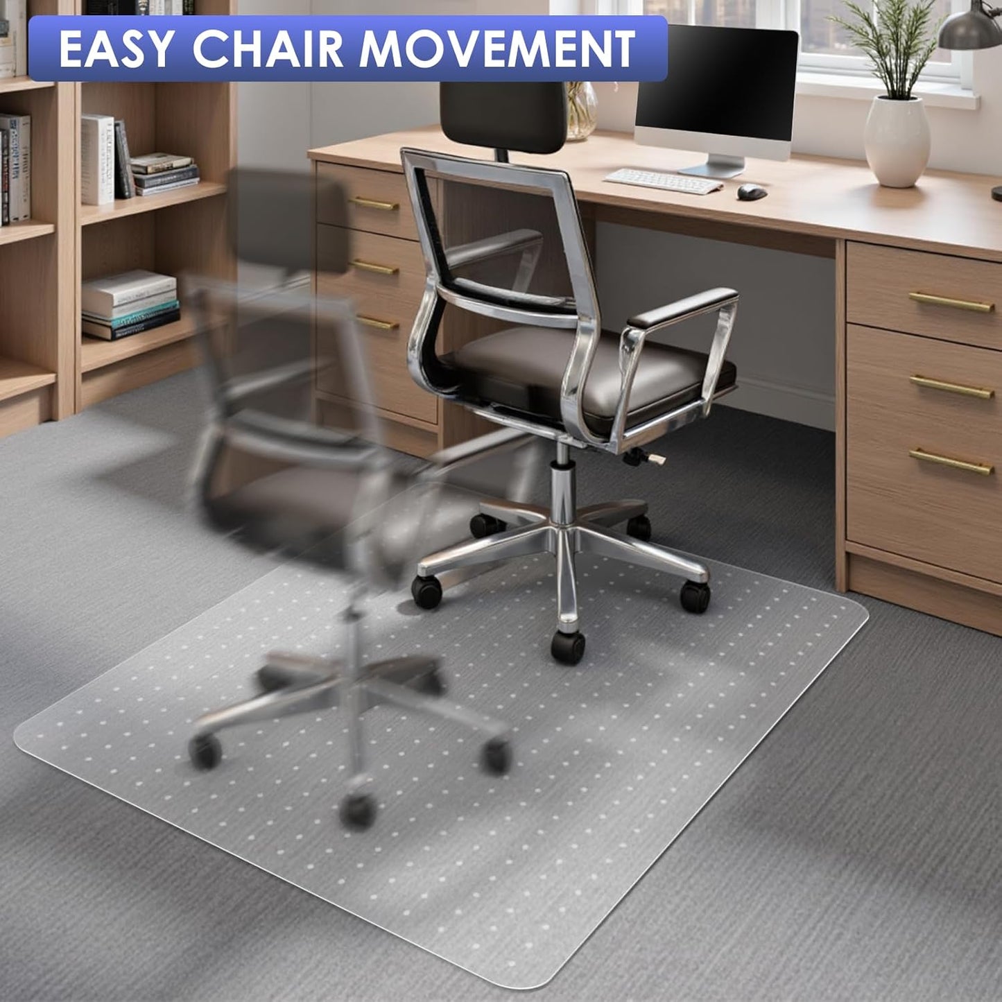 Kuyal Office Chair Mat for Carpet, 2 Pack 36x 48 Clear Heavy Duty Computer Chair Mat, Under Desk