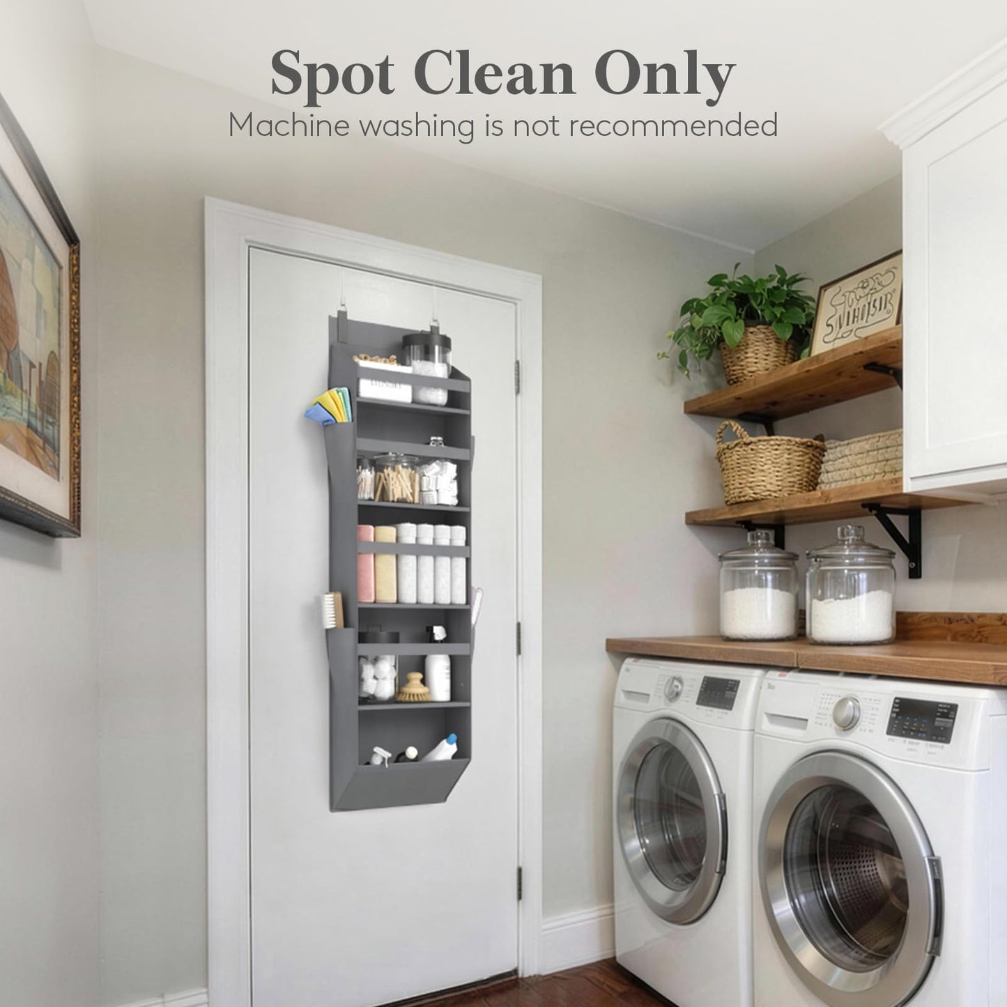 Lifewit 1 Pack Over the Door Organizer, Dark Gray, 40 lbs, Clear β view 7