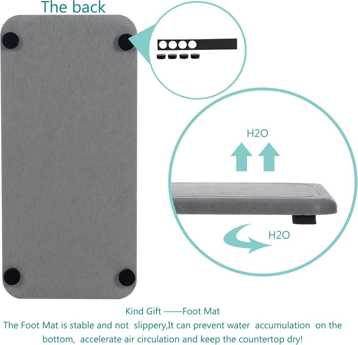 2 Pcs Water Absorbing Stone Trays, Kitchen/Bathroom Sink Soap Dish, Diatomite Tray Used for Hand