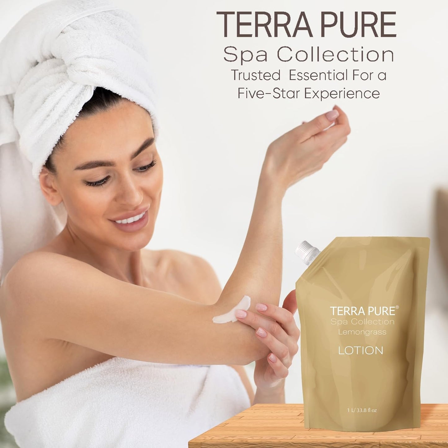 Terra Pure Spa Collection 1 Liter Lotion Refill Bag For Soap Dispensers | Bulk Toiletries for