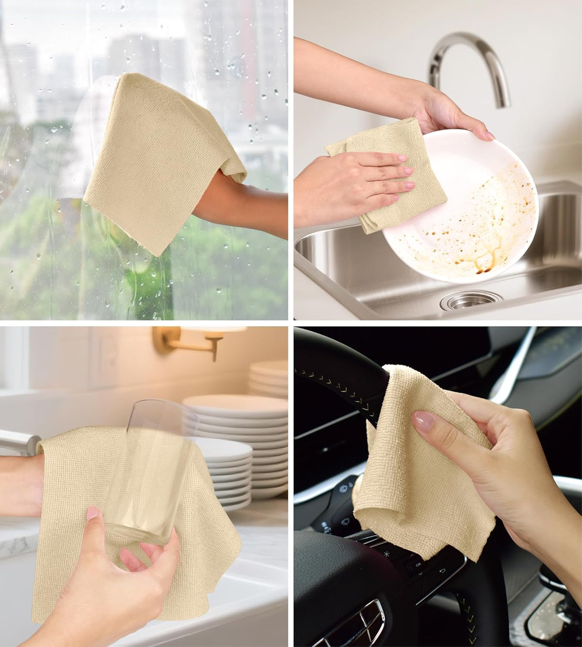 Roll of Microfiber Cleaning Cloth –100 Pack, Tear Away Microfiber Towels, Reusable, Washable