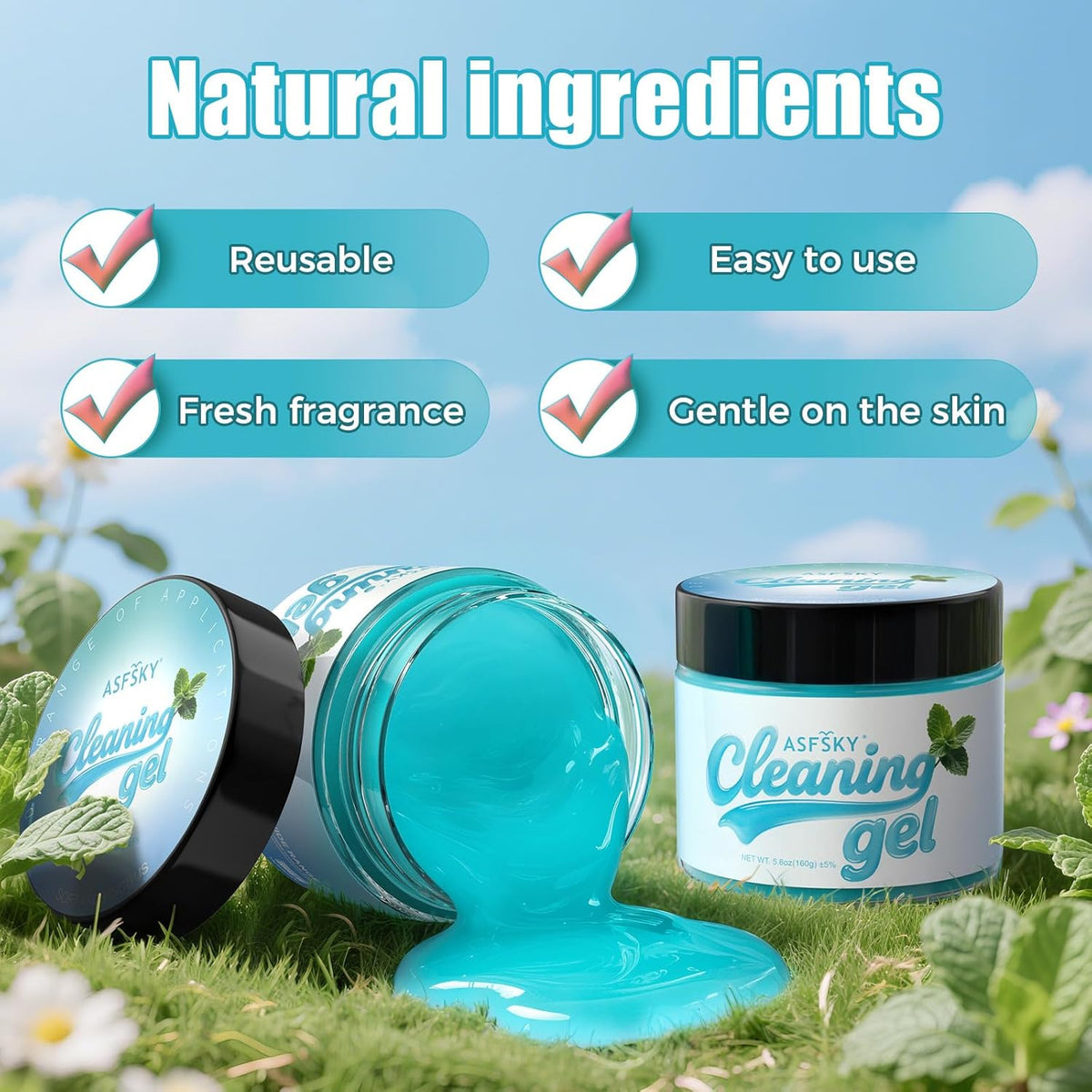 ASFSKY Car Cleaning Gel (Blue,Mint) Cleaning Putty Universal Dust Cleaning Car Interior Cleaner