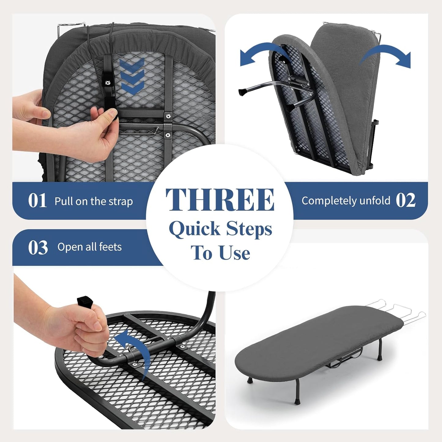 Tabletop Ironing Board with Iron Holder, RAINHOL Small Folding Ironing Board with Cover and Pad
