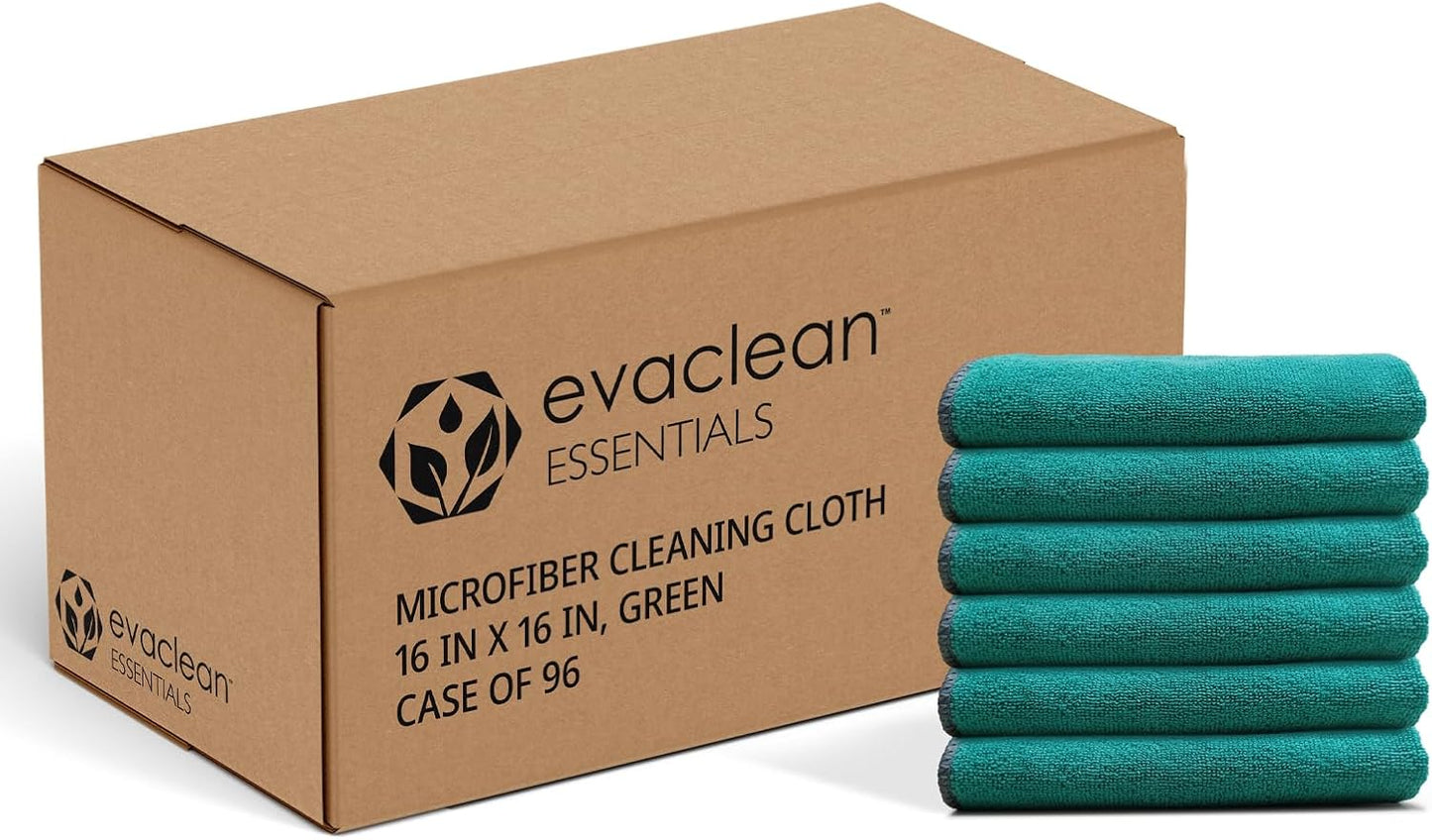 EvaClean Essentials Premium Microfiber Cleaning Cloth 16"x16" - Reusable, Washable, Non-Scratch