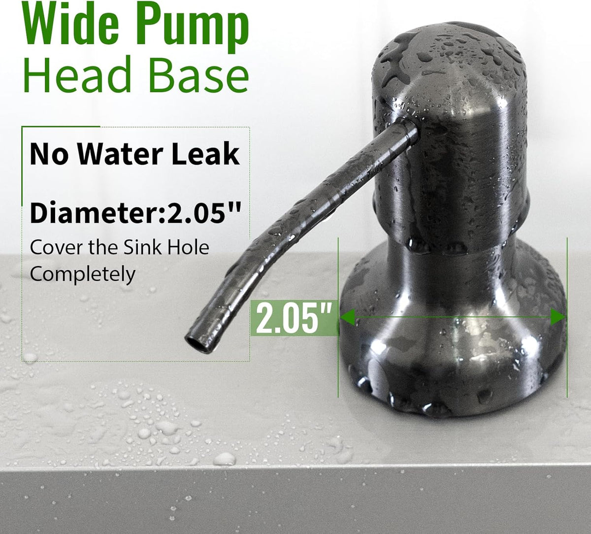 Soap Dispenser for Kitchen Sink, Kitchen Sink Soap Dispenser with 17 OZ Bottle, Refill from The Top