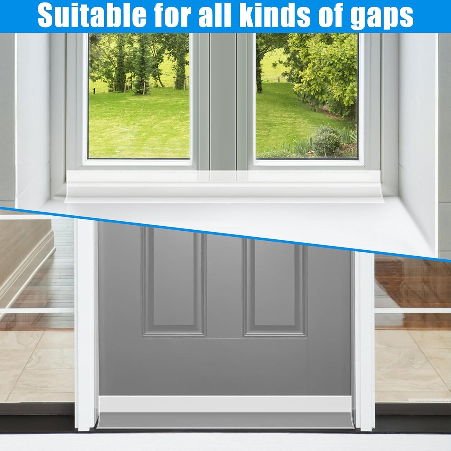 Draft Seal Tape for Doors and Windows 2 in x 20 Ft Silicone Weather Stripping Extra Thick 2mm Door