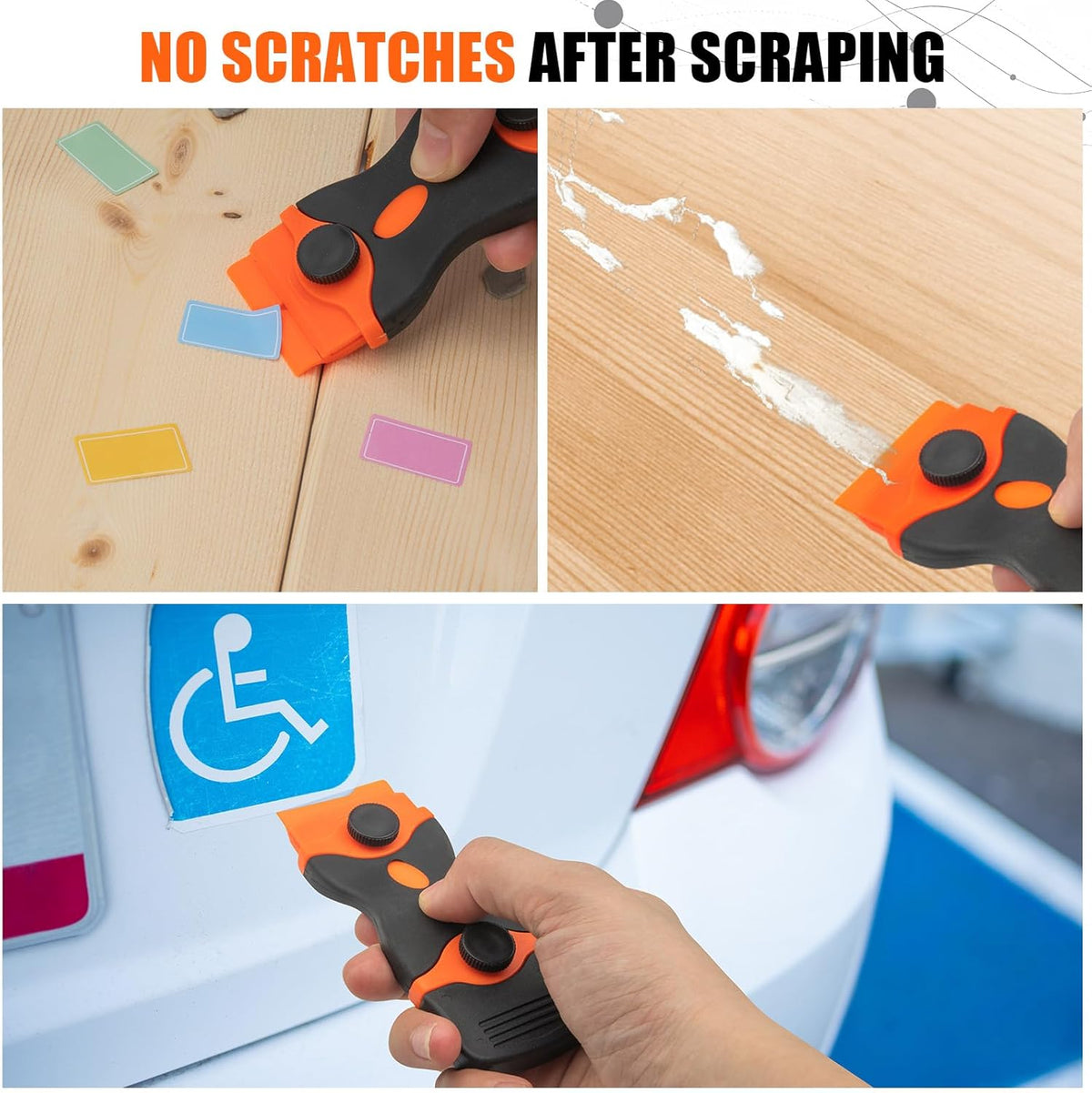 6 Pack Razor Blade Scraper Tool, Razor Scraper, Paint Scraper for Cleaning, With Extra 40Pcs Blade