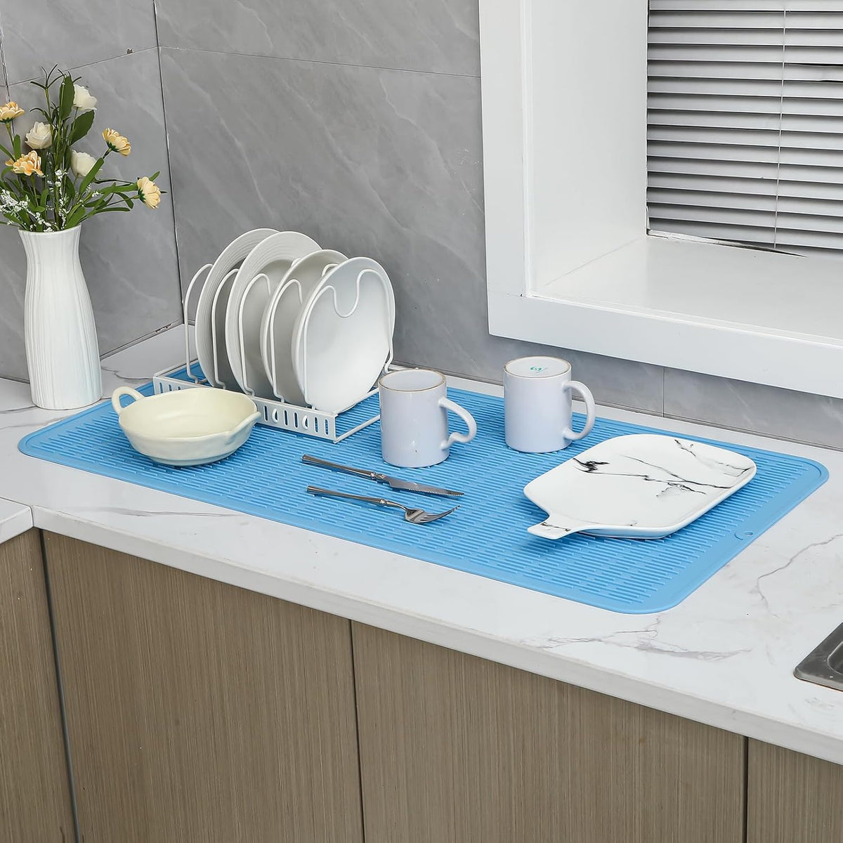 Silicone Dish Drying Mat for Multiple Usage,Easy clean,Eco-friendly,Heat-resistant Silicone Mat for