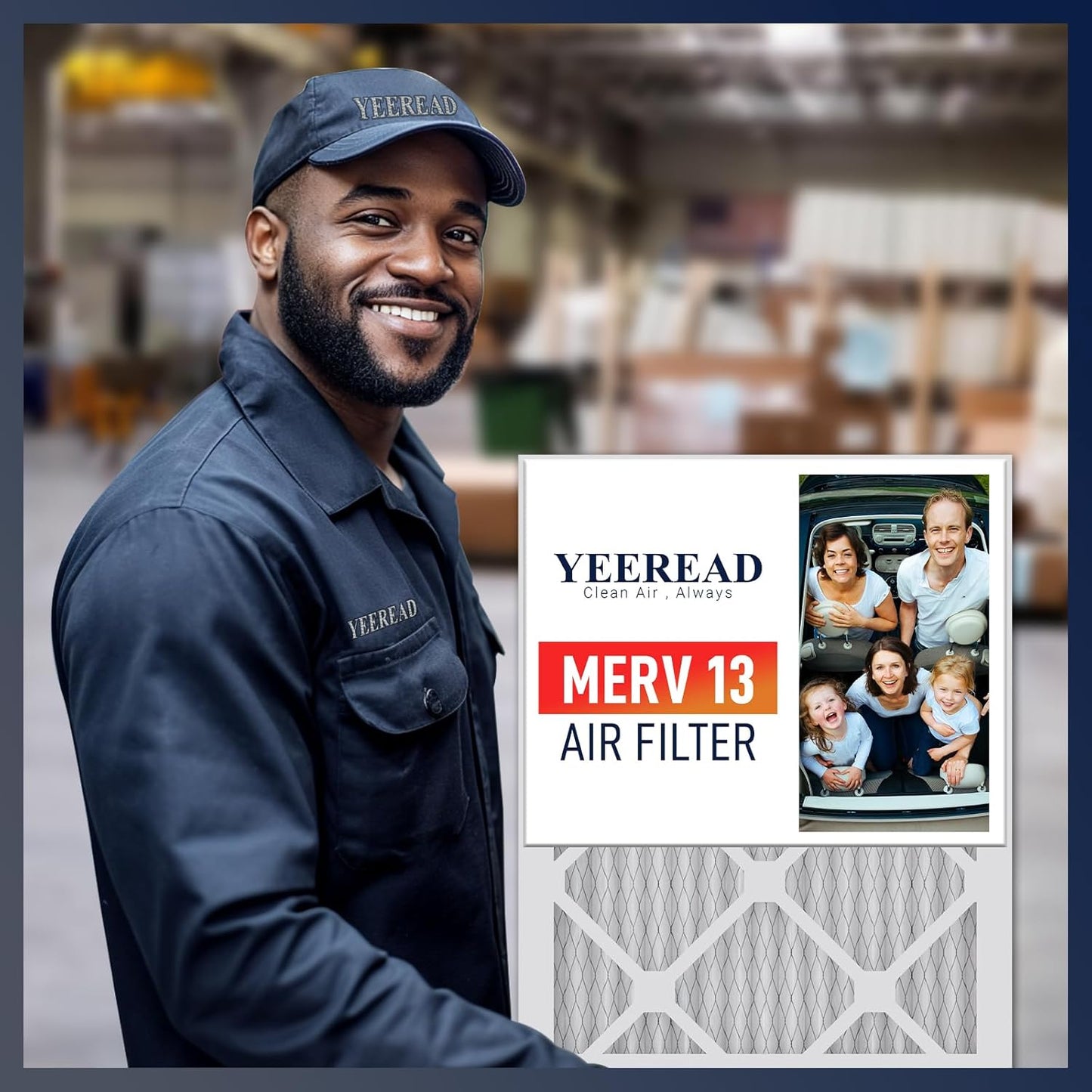 12x12x1 MERV 13 Air Filters, 6-Pack, Actual Size: 11.7" x 11.7" x 0.75", Pleated Design with
