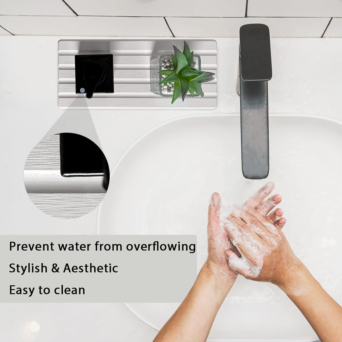 Diatomite Soap Dish, Water Absorbing Stone Tray, Kitchen Sink Organizer, Fast Drying Counter Holder