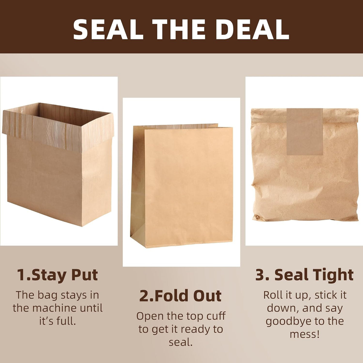 (20-Pack) Calvana Super Strong Compactor Bags, Heavy-Duty Kitchen Paper Trash Bags with Leak Proof