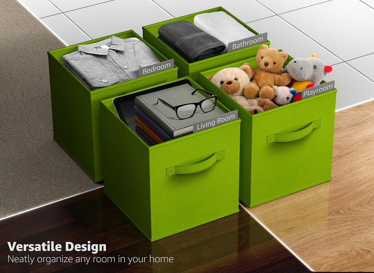 Sorbus Fabric Storage Cubes - 8 Foldable Storage Bins for Organizing Pantry, Cubbies, Toy Box