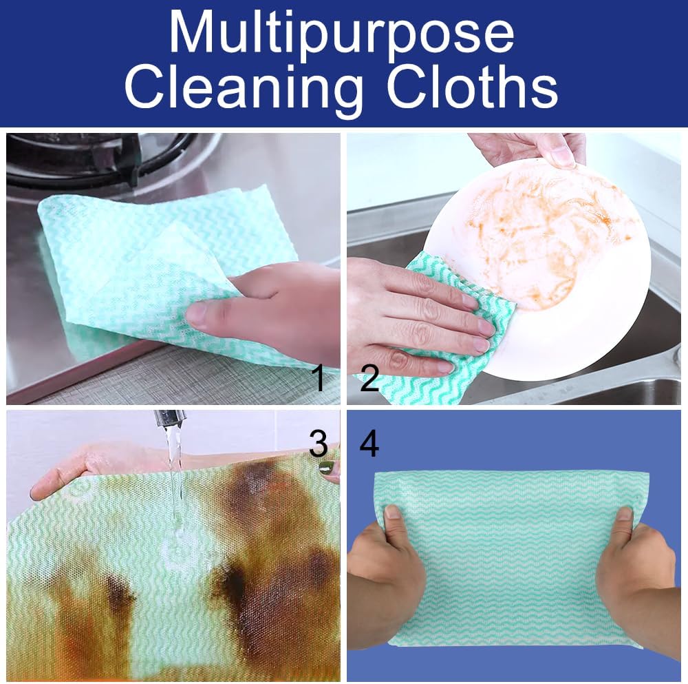 100 Count Disposable Cleaning Towels and Dish Cloths,Super Absorbent Dishcloths,Multi-Surface