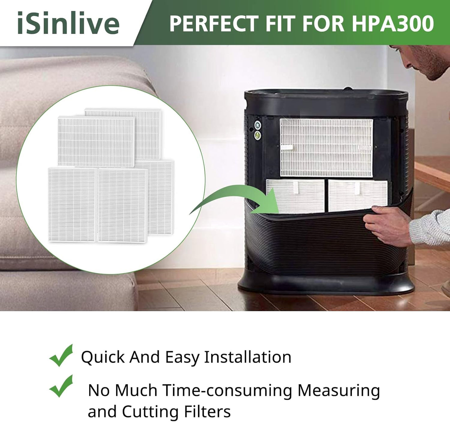 Replacement Filter R Compatible with Honeywell Air Purifier HPA300 HPA200 HPA100 and 5000 Series, 6