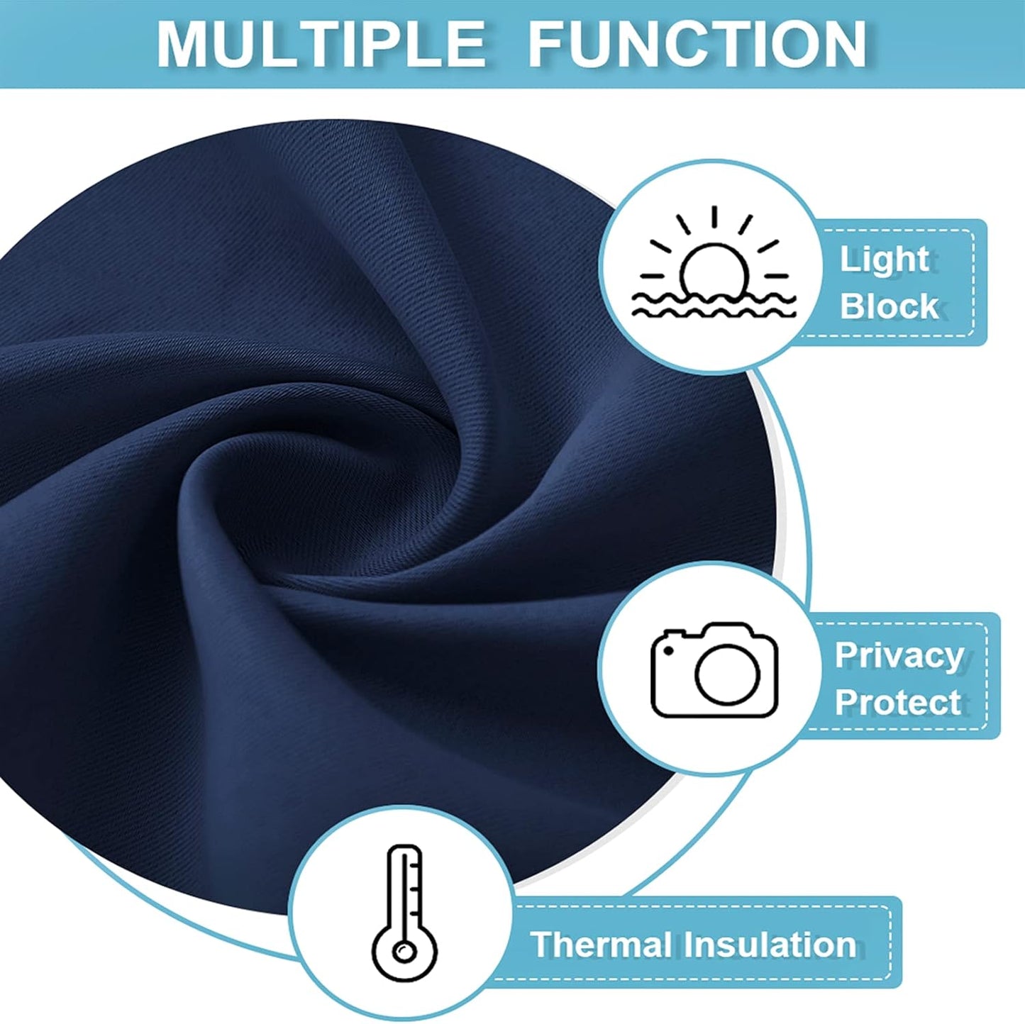 RYB HOME Blackout Curtains Pair - Countryside Portable Drapes with Rod Pocket Hanging Light Block