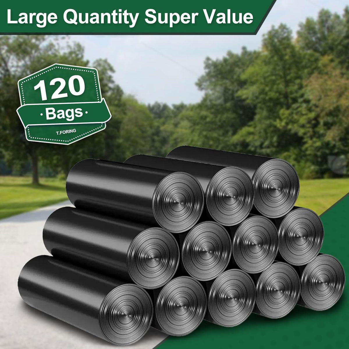 55-60 Gallon Black Trash Bags 120 Count - 40''x53'' Extra Large 50+ Gallon Garbage Bags,Unscented