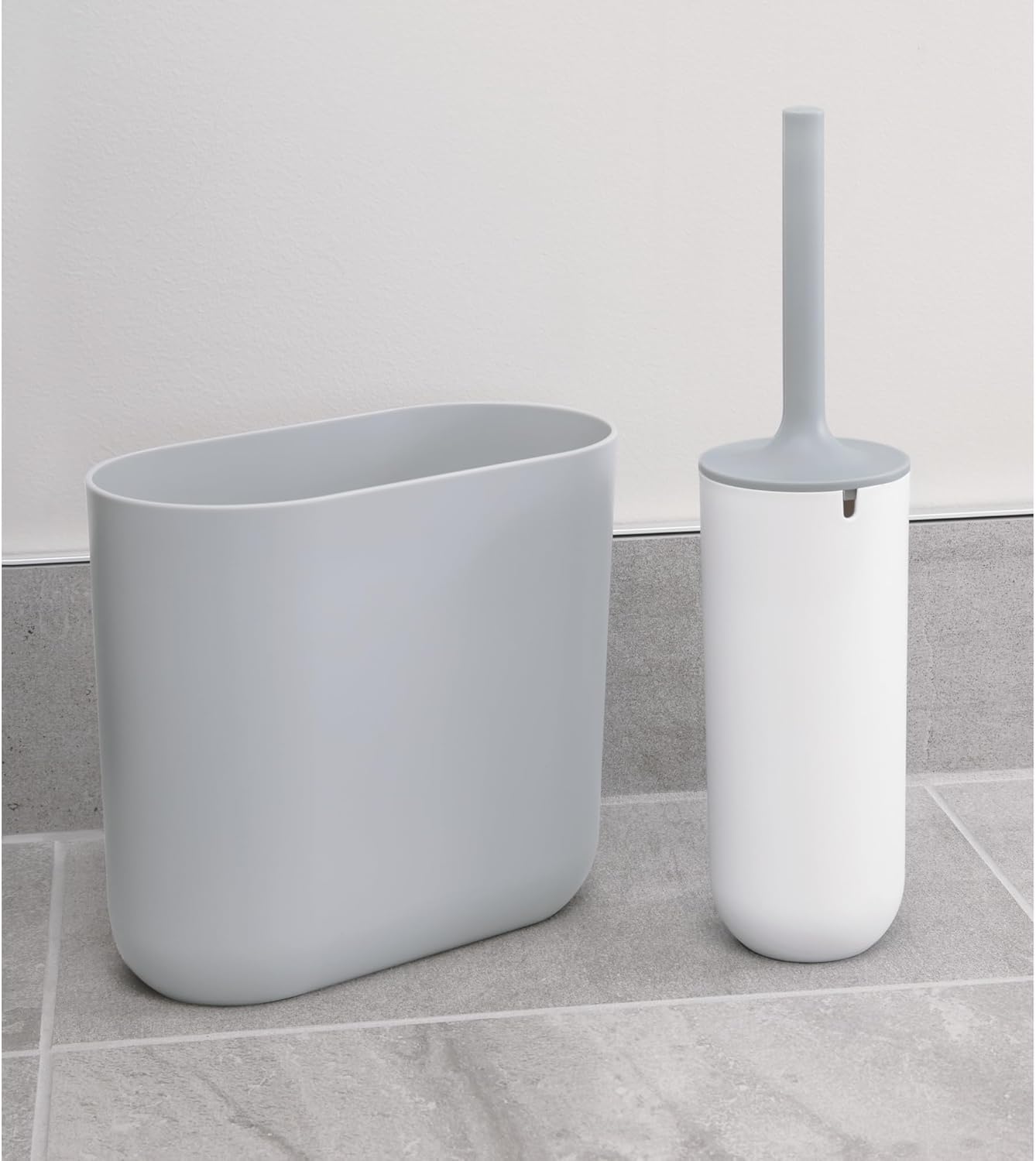 iDesign Cade Oval Slim Trash, Compact Waste Basket Garbage Can for Bathroom, Bedroom, Home Office