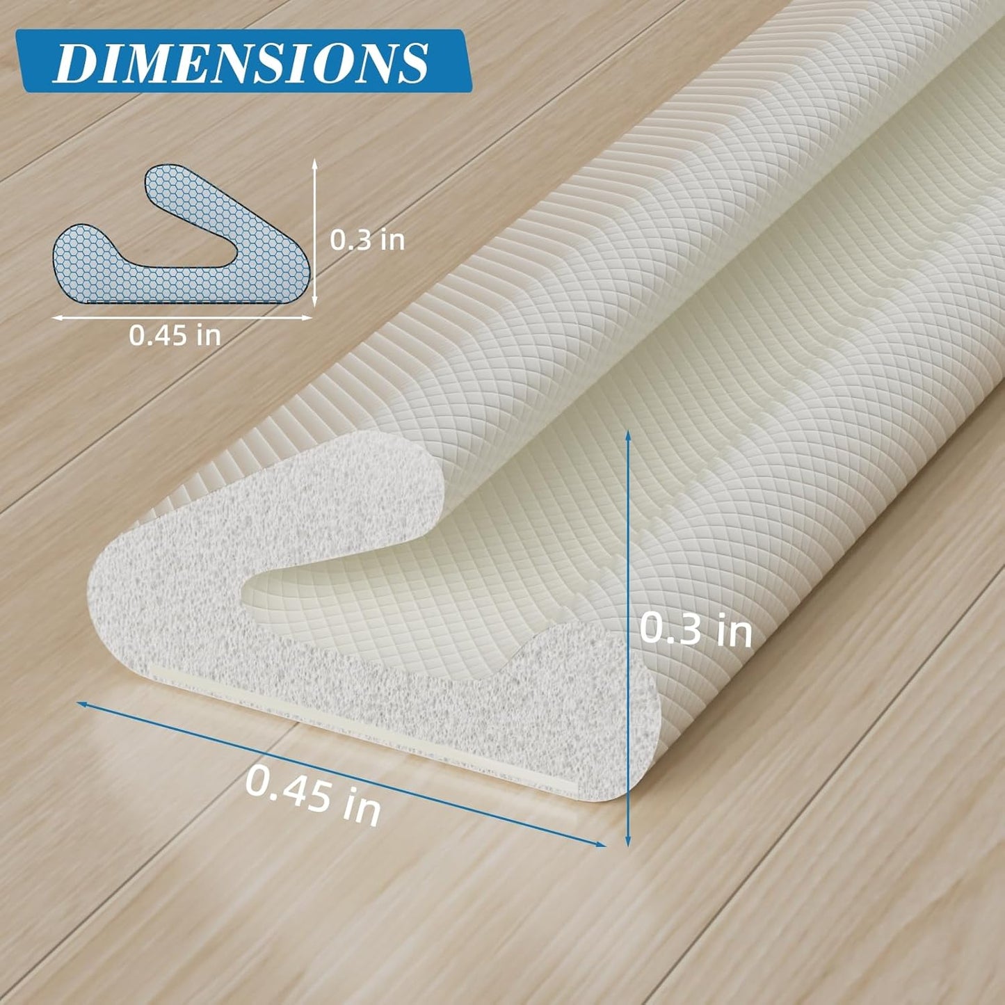 V-Shaped Weather Stripping Door Seal, 52.5FT Draft Stopper for Doors/Windows, Gaps, Dustproof