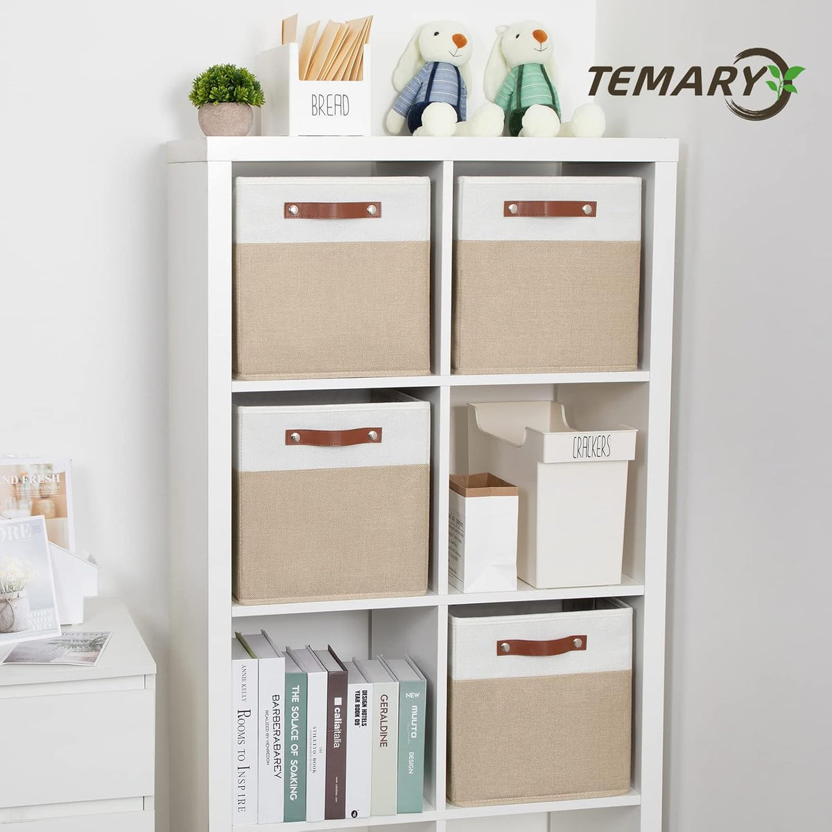 Temary Fabric Storage Cubes - 12 Inch Collapsible Bins (4Pack) - Empty Gift Baskets for Organizing