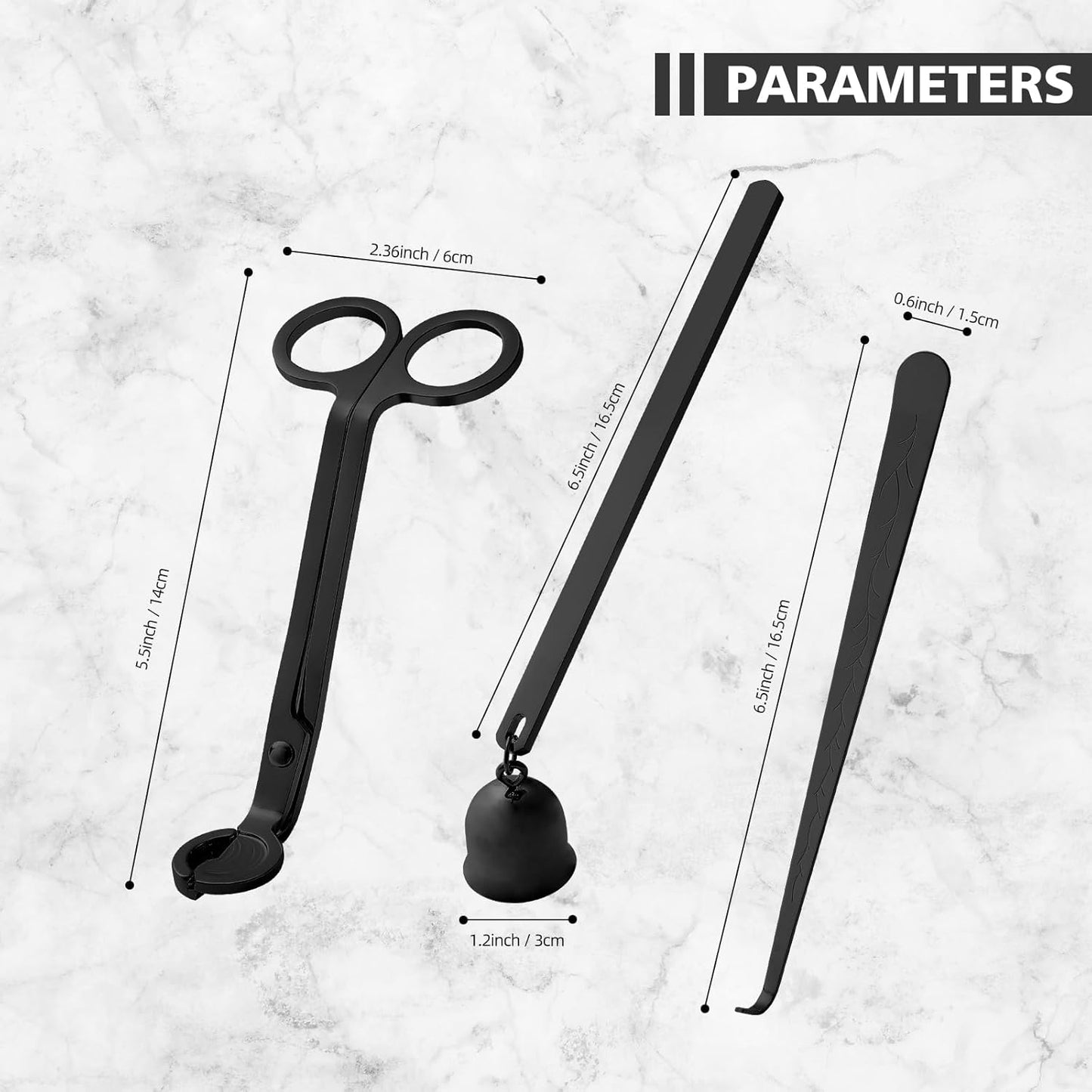 PATOISE 3 in 1 Candle Accessory Set, Candle Wick Trimmer Cutter, Candle Snuffer Mini, Candle Wick