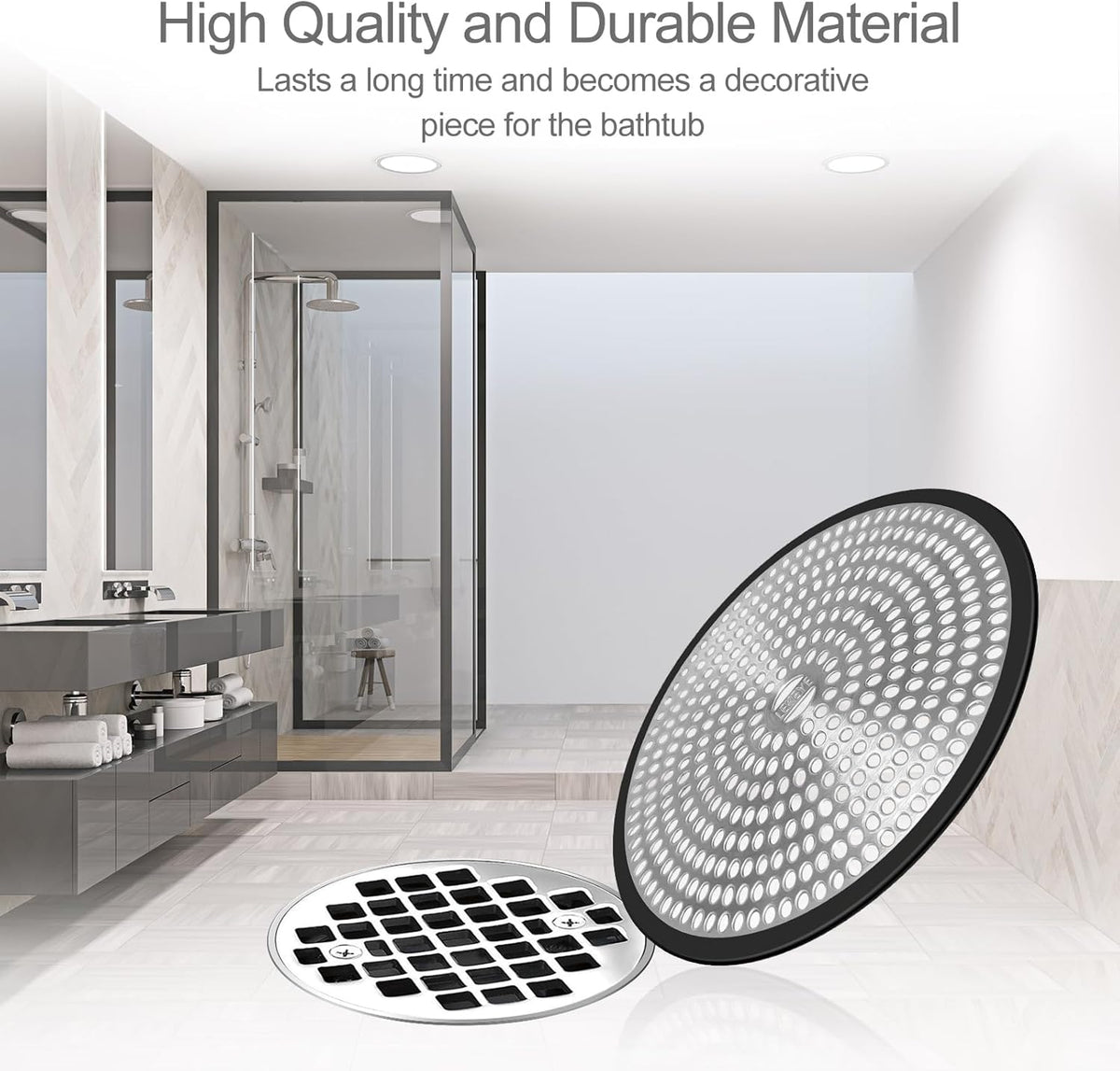 LEKEYE Shower Drain Hair Catcher | Strainer | Shower Stall Drain Cover | Bathroom Drain Protector