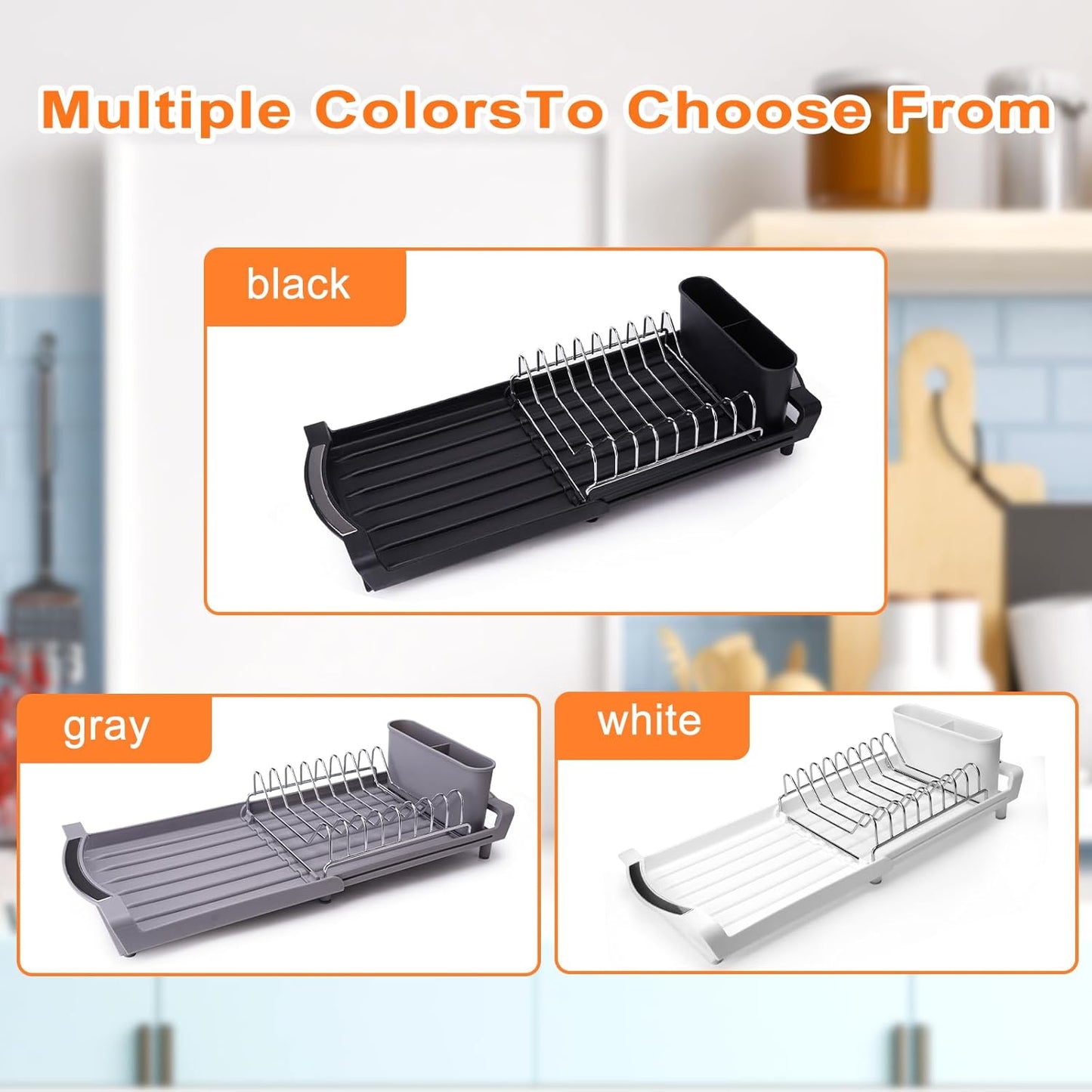 Dish Drying Rack Compact Expandable - A Space-Saving, Stainless Steel, Rust-Resistant Dish Drainer