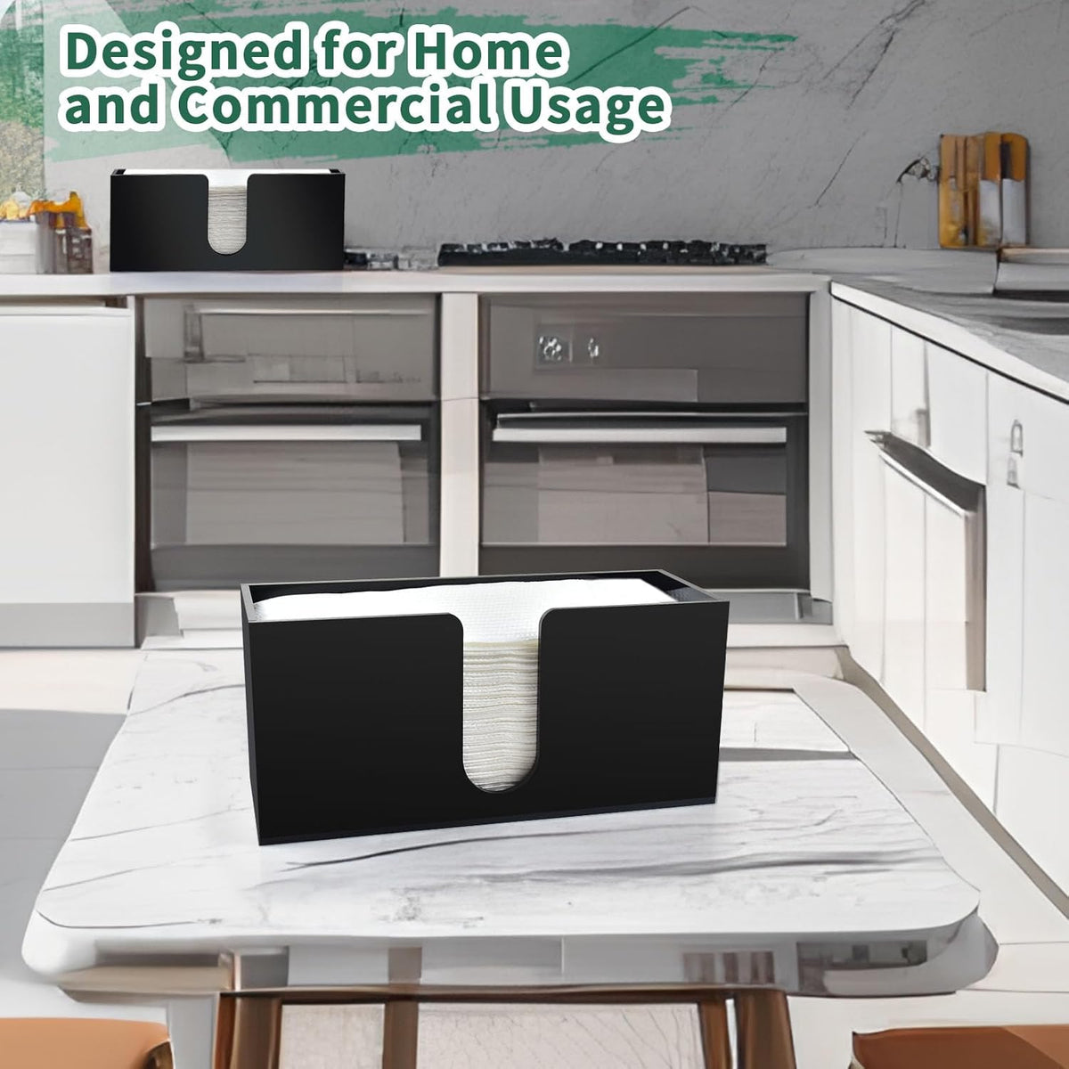 1Pack Paper Towel Holder Countertop, Black Acrylic Napkin Dispenser, Multifold Paper Towel